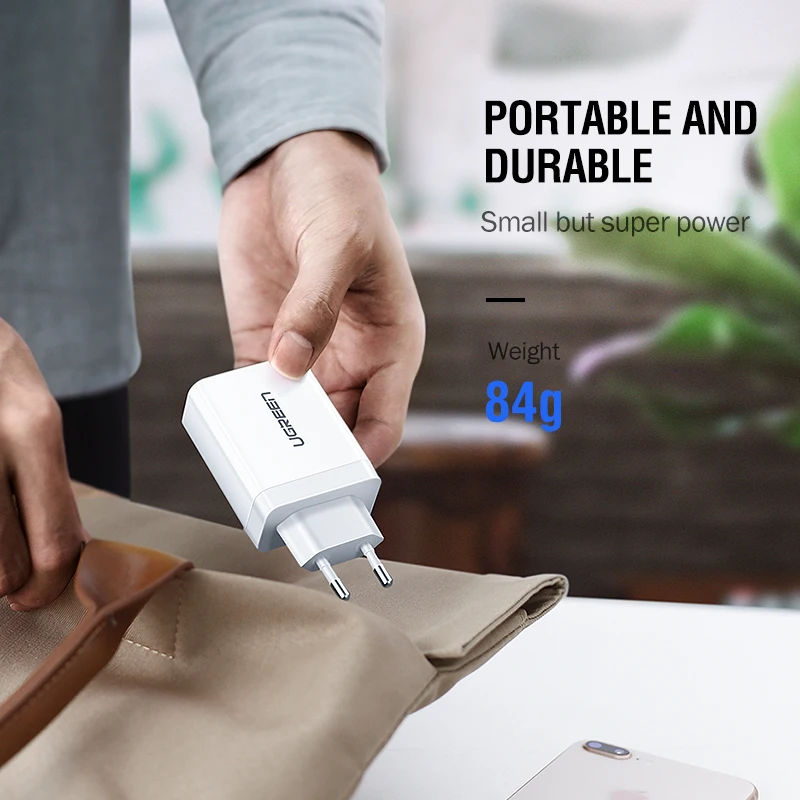 USB зарядное устройство Ugreen супер быстрое 3 0 для телефонов адаптер ЕС зарядка Huawei