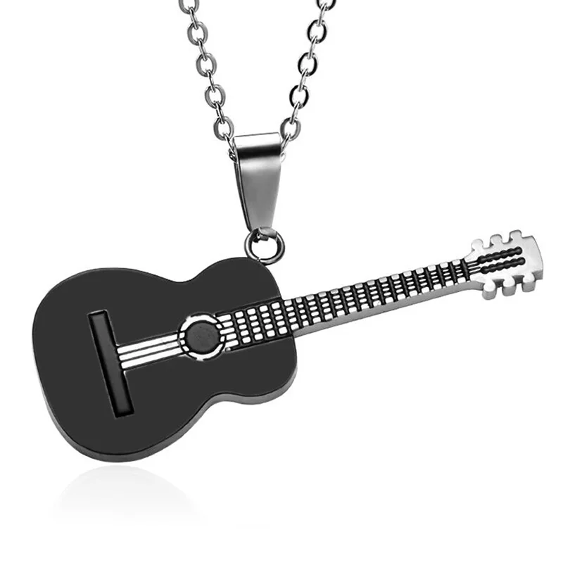Мода унисекс панк-рок музыка ювелирные изделия ожерелье s музыка дерево колье с кулоном Гитара женщины мужчины аксессуары