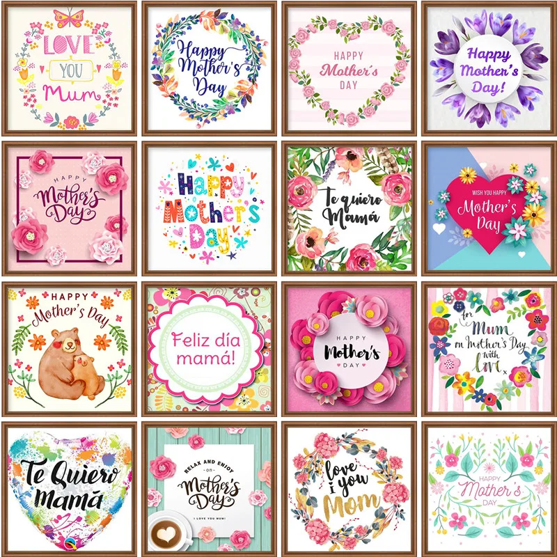 

5d DIY Diamond Painting Cross Stitch Full Round Diamond Embroidered Mosaic Mother's Day Diamond Mosaic Gift