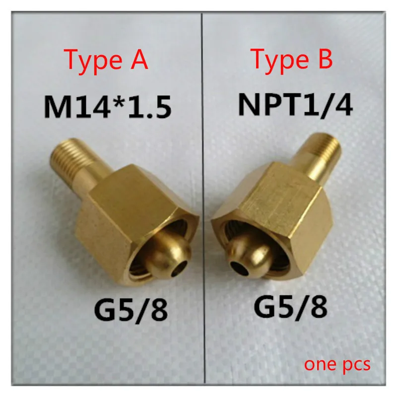 G5/8 дюймов до NPT 1/4 дюймов кислородный регулятор Клапан адаптер G5/8 дюймов до M14* 1,5 кислородная бутылка редукционный клапан фитинги