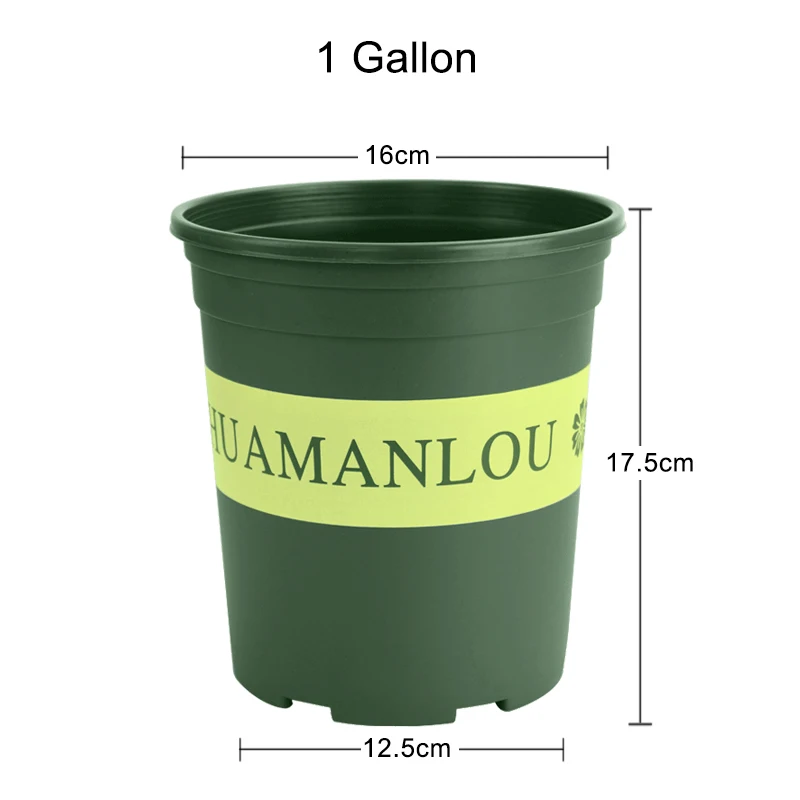 Садоводство высадка пластиковый цветочный горшок галлоновые горшки семейный садовый горшок большой горшок с лотком из небьющегося пластика кассеты для рассады - Цвет: Green