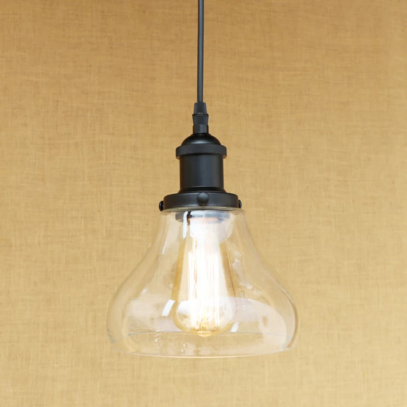 Modern 3 shapes clean glass shade E27 pendant lamp LED Edison bulb