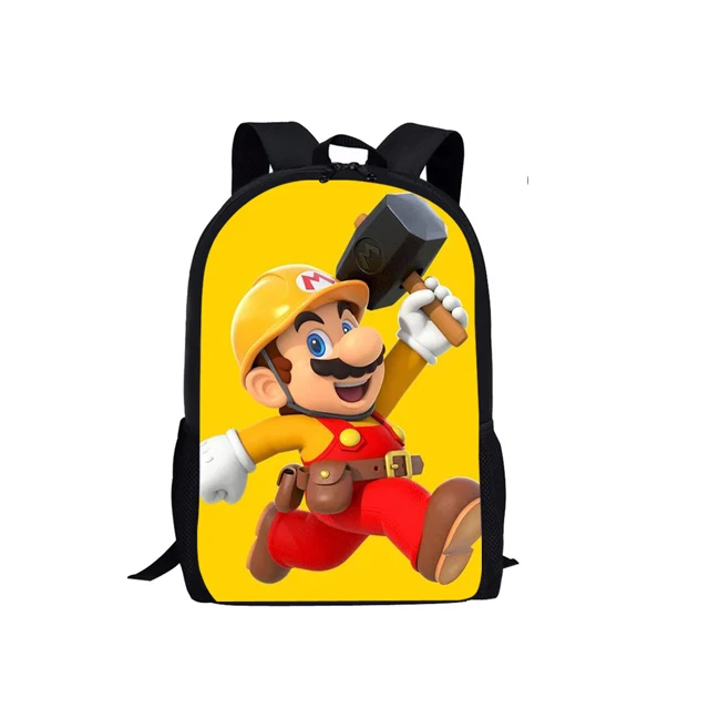 INSTANTARTS Super Mario Bros Backpack for Kid Girl Boy Cartoon Anime Schoolbag 3pcs Set School Backpack Escolar Infant Kids Bag - Цвет: HMC1443C