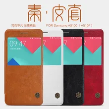 Nillkin QIN Series leather Case For Samsung Galaxy A5 2016 A5100 A510F luxury brand use Fine leather 360 degree protection