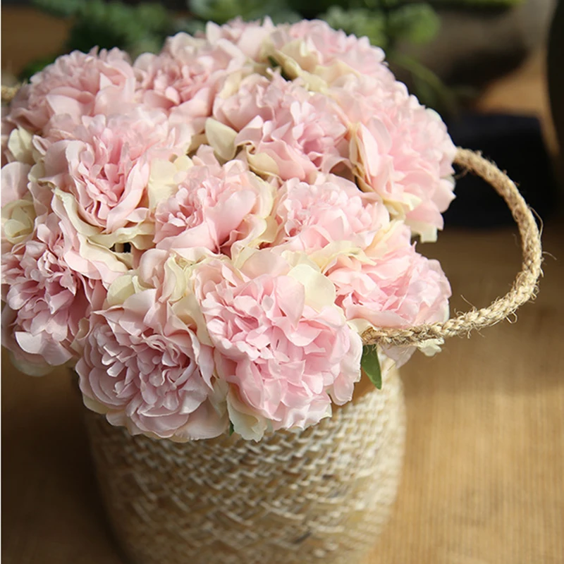 

5 heads/ bunch Artificial Peony flowers Silk Flower bouquet DIY Bridal Home Wedding Party Birthday valentine's day Floral Decor