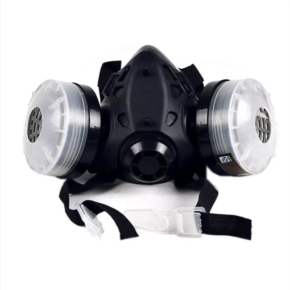 Горячая Половина лица противогаз с анти-туман очки N95 маска от химической Пыли Фильтр дыхательные респираторы для окрашивания Спрей Сварки - Цвет: B