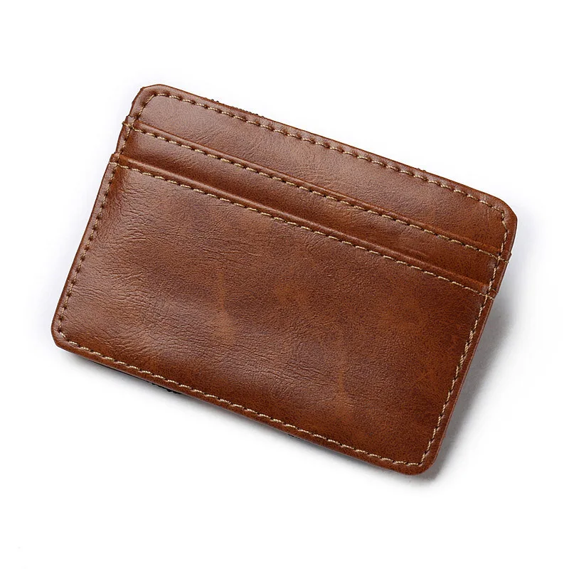 KUDIAN BEAR, тонкий кожаный мужской кошелек, волшебный, брендовый, дизайнерский, мужской кошелек, держатель для карт, корейский, двойные зажимы для денег, BID224 PM49