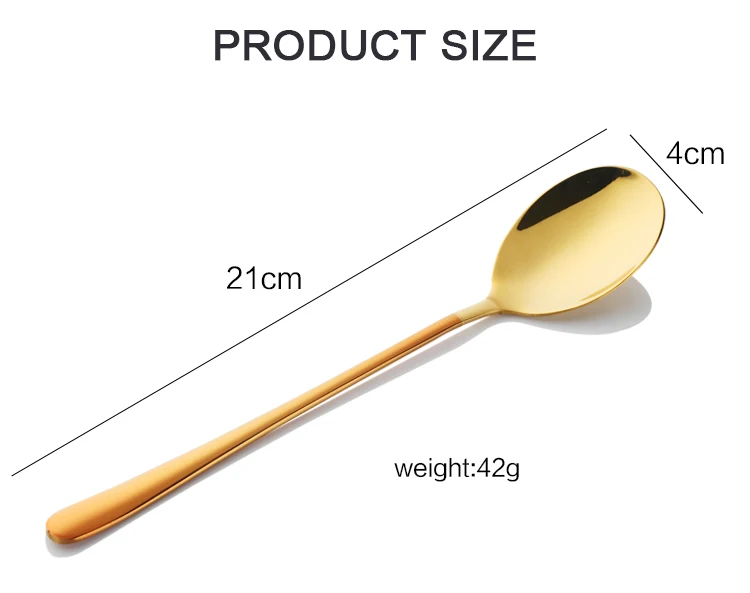 2 шт., Корейская ложка, набор из нержавеющей стали, ложка для супа, длинная ручка, золотые десертные ложки, круглая обеденная ложка, набор посуды