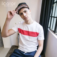 ICOLOR Men Nightshirts Casual Sleepwear O-Neck Short Sleeve Contrast Color Sleepshirt Men Soft Lounge Homewear Nightshirt M-XXL