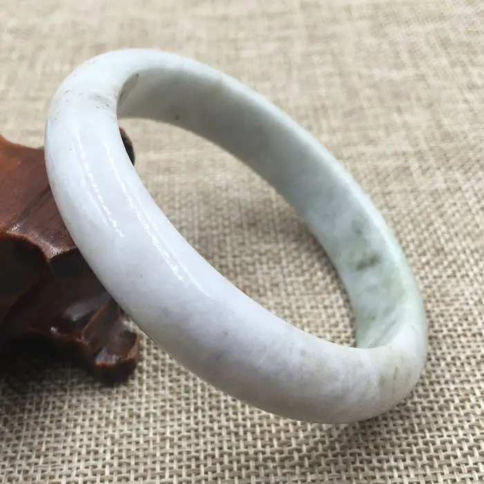 

59mm Certified Grade A Natural Lavender Green Jadeite Jade Bracelet Bangle 5624