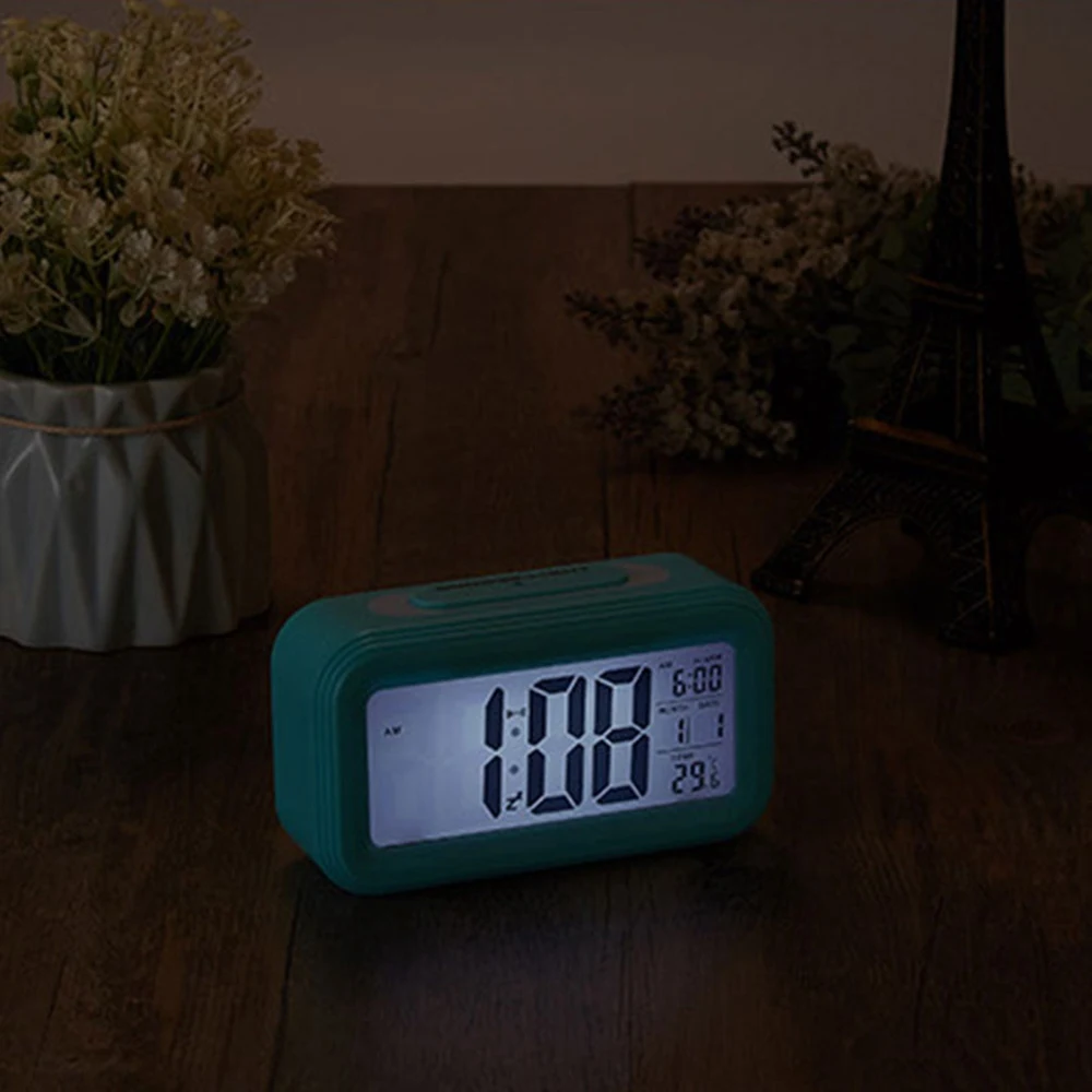 Многофункциональный цифровой будильник с ЖК-дисплеем, датой, температурным дисплеем, функция повтора сигнала, ночник, настольные часы для детей, студенческие часы