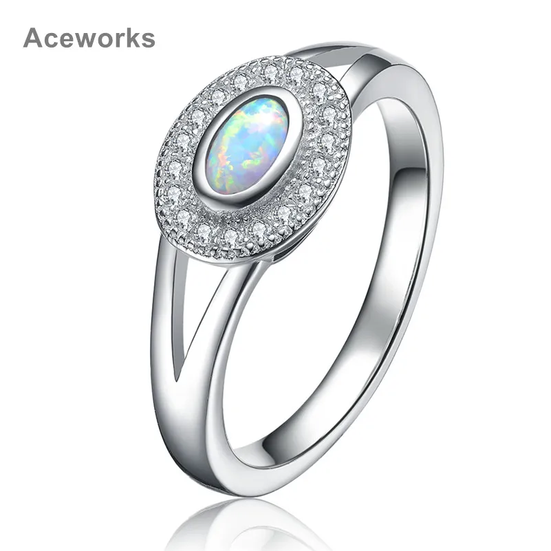 Aceworks Egg Shape Ring 925 Sterling Silver Rings Women Party Vintage
