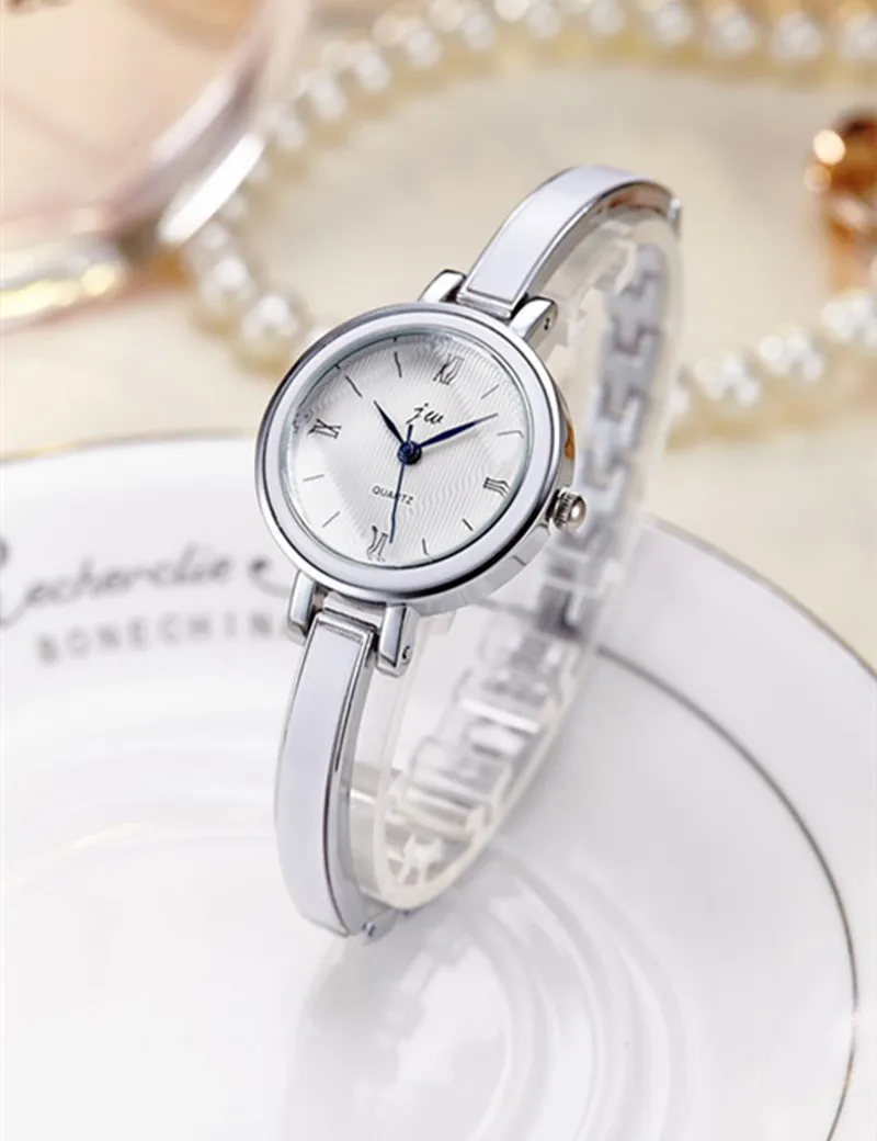 JW женские часы с золотым браслетом люксовый бренд кварцевые Креативные Часы Дамские стальные повседневные часы под платье наручные часы женские часы - Цвет: silver