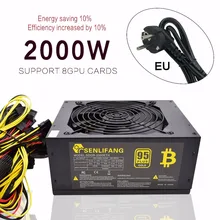 Asic bitcoin золотой источник питания 2000 Вт Плюс ETH блок питания ATX горная машина поддерживает 8 GPU карт Поддержка