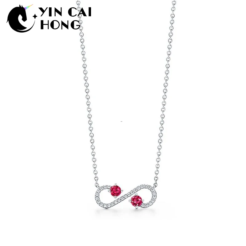 

NEW Charm Gift 925 Sterling Silver Red Cherry TIFF Attractive Elegance Temperament Necklace World Jewelry