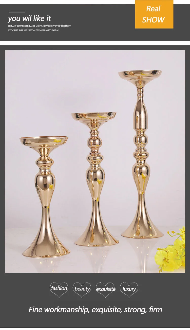 Golden Candlestick Flower Vase (3)