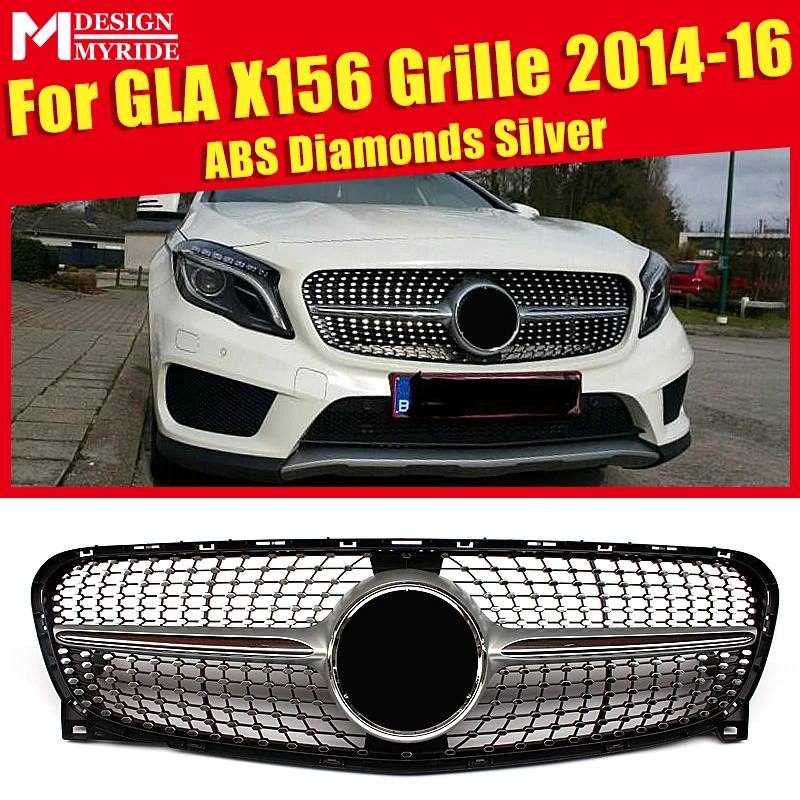 X156 grill GLA Class GLA45 look silver GLA180 GLA200 grills без знака для предварительной обработки лица