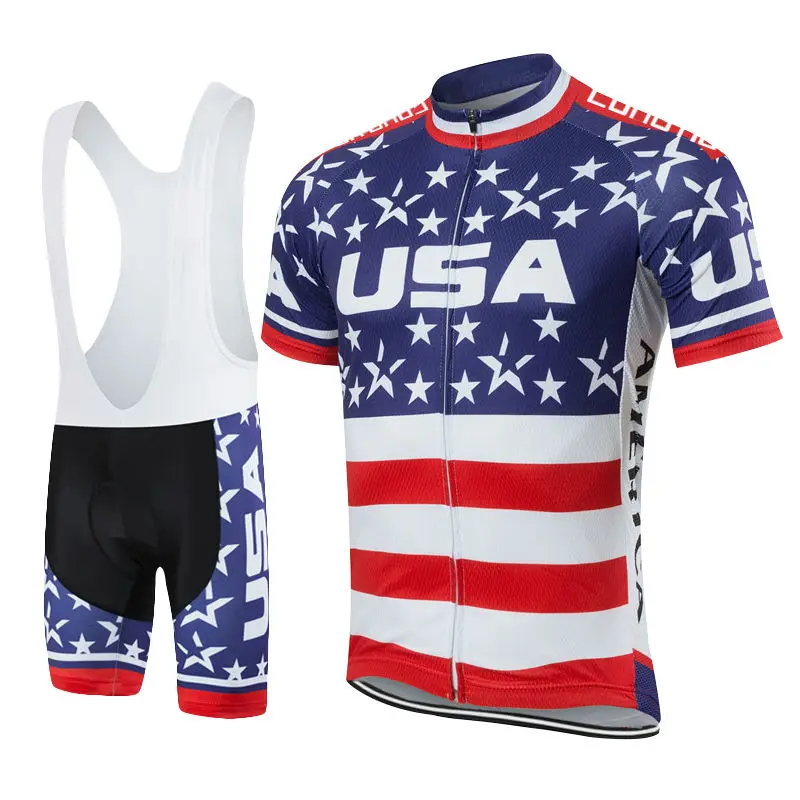 

cycling jersey USAnational flag mtb men Short Sleeve ropa ciclismo anti-wrinkle bike bicicleta bicycle Breathable man clothes