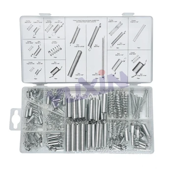 

200Pcs Box Steel Spring Electrical Hardware Drum Extension Tension Springs Pressure Suit Metal Assortment Hardware Kit Assorted