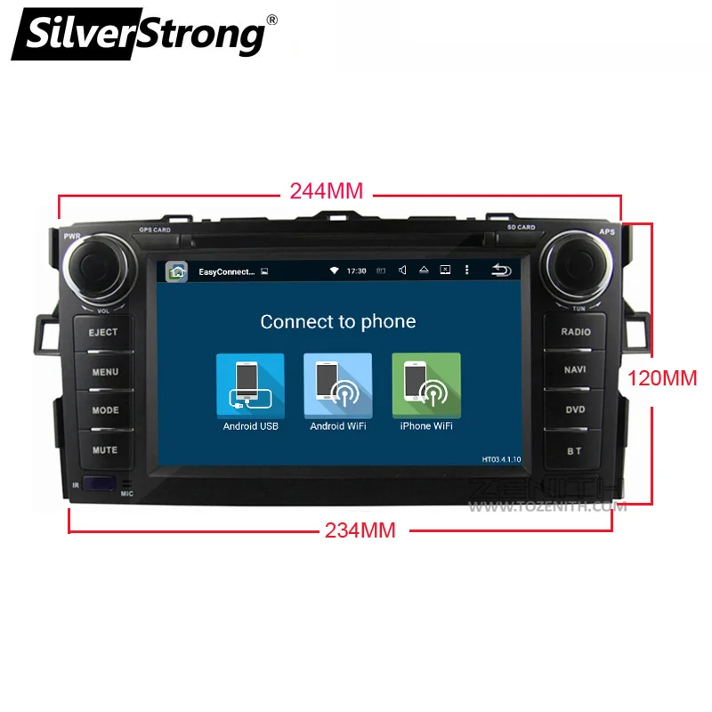 SilverStrong 4G Carplay 32 ГБ Android10.0 автомобильный 2DIN для TOYOTA AURIS хэтчбек sim модем DVD