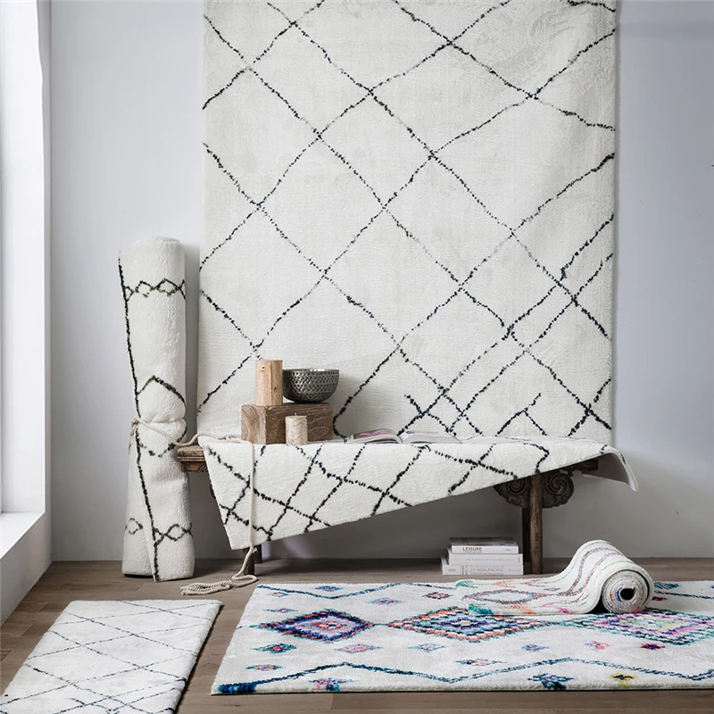 Скандинавские мягкие большие ковры из полиэстера для гостиной, спальни, детской комнаты, роскошные ковры, домашний ковер, коврик для двери, модный ковер