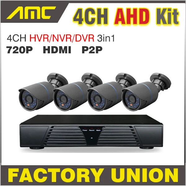 

2017 New 4 Channel Full AHD DVR 720P HD IR-CUT Weatherproof CCTV 4ch Channel DVR Kit Home video surveillance Security system