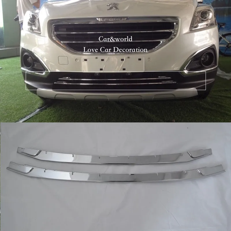 

For Peugeot 3008 Front Bumper Down Grilles Cover Center Grille Trim Decoration 2013 2014 2015 2016 ABS Chrome Car Accessories
