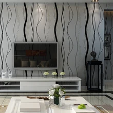 Черно-серая полосатая настенная бумага s современная спальня изогнутая полоска настенная бумага рулон для гостиной ТВ фон