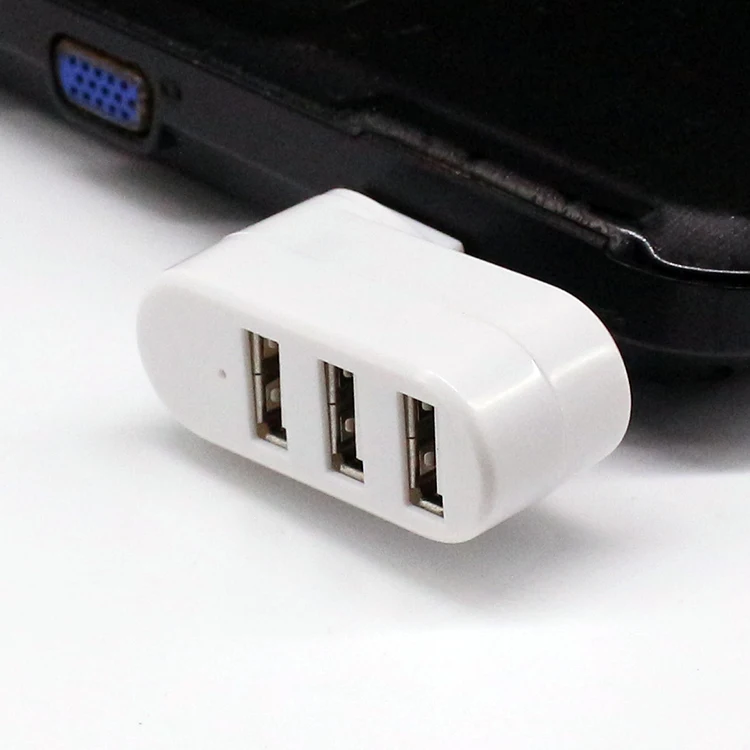 10pcs/lot 3 Ports Rotatable High Speed USB HUB 2.0 USB Splitter Adapter for Notebook/Tablet Computer PC Peripherals USB2.0 HUB