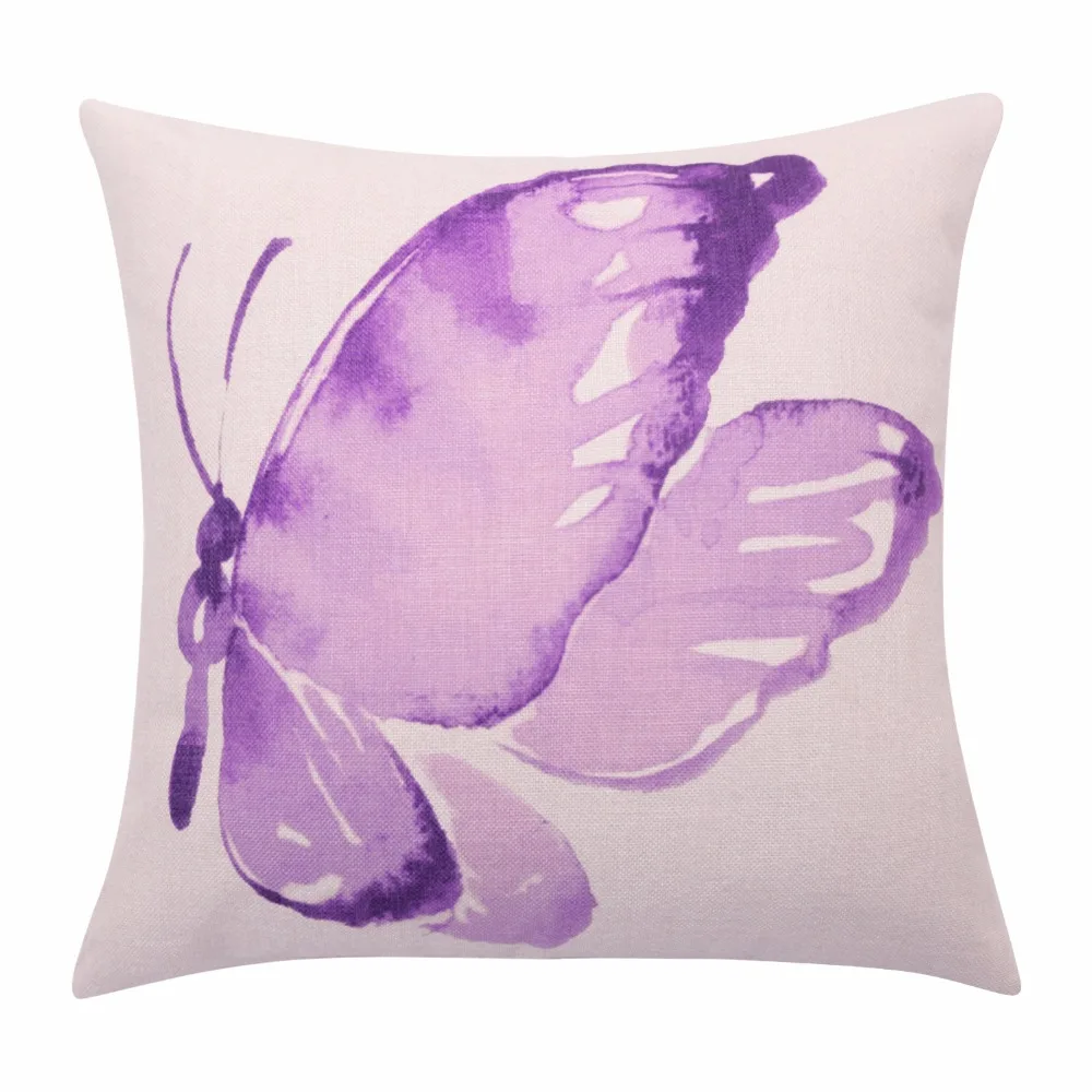 Watercolor Butterfly Cushion Cover Purple Butterfly Throw Pillow Covers