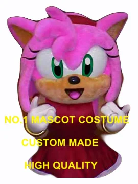 

popular cartoon pink Amy Rose hedgehog mascot costume adult size hot sale anime cosplay costumes carnival fancy dress 2660