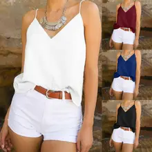 Женская Повседневная летняя майка без рукавов, майка, блузка с открытыми плечами, кроп-топы, рубашка
