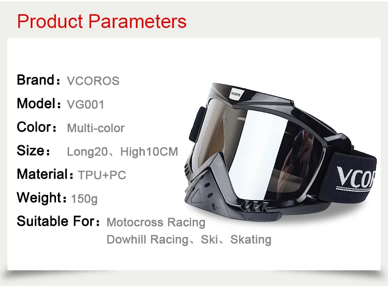 Vcoros Gafas moto rcycle очки шлем очки мото шлемы очки маска для мотокросса лыжные ветрозащитные очки