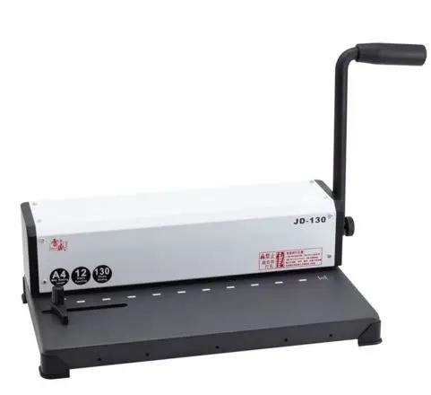 JD-130 عشرة حفرة المشبك ملزمة اللكم آلة العقد العطاء ملف اللكم آلة تجليد آلة تجليد سلك 10-hole