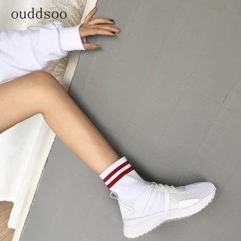 

2018 new wild elastic ins super fire socks shoes female Korean version of ulzzang summer breathable 3cm booties