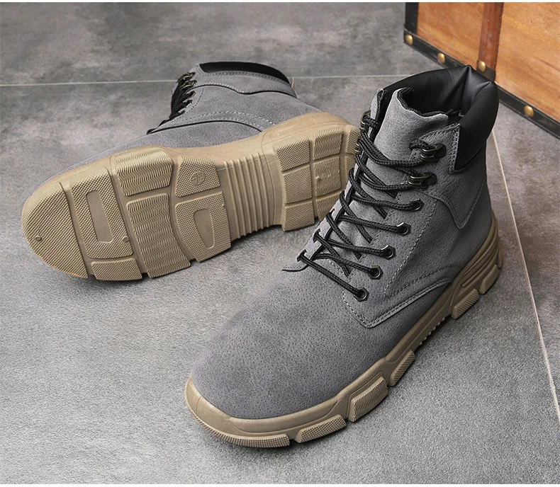 Men's Casual Shoes Motorcycle Boot Winter Tactical Ankle Boots Men Pig Leather Military Boots Men Desert Winter Combat Boot New (16)