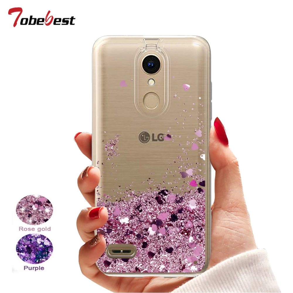 Чехол K10 2018 с динамической жидкостью и блестками чехол для LG K30 силиконовый