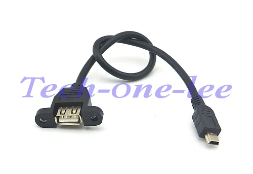 10 шт./партия USB A Female To Mini 5Pin мужской удлинитель USB-A F крепление на панель Mini usb M разъем 5pin Кабель-адаптер