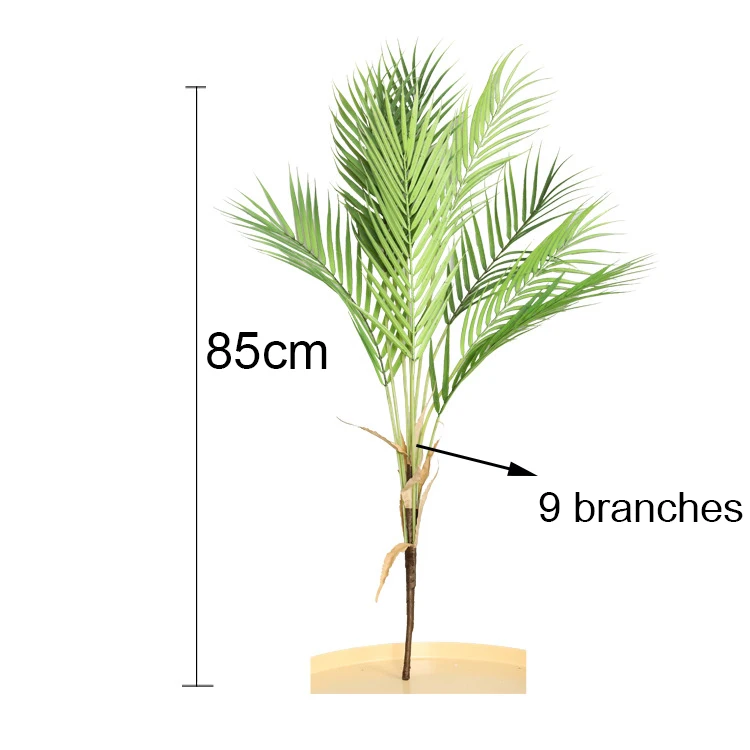 Искусственные зеленые горшечные растения кокосовый лист искусственные пальмы для дома Свадебные садовые украшения искусственные растения комнатные растения бонсай - Цвет: 9 branches