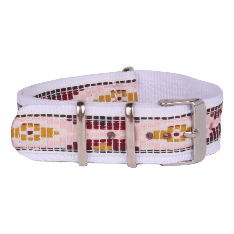 

New Arrivals 20 mm Strong Multi-color Vintage Folk nato fabric Nylon Watches watchband Woven Strap Bands Buckle belt 20mm