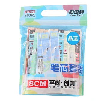 

SCM 100pcs/lot Creative Student Stationery Gel Pen Refills 0.35/0.38/0.5mm Black Blue Pen Core for Free Shipping