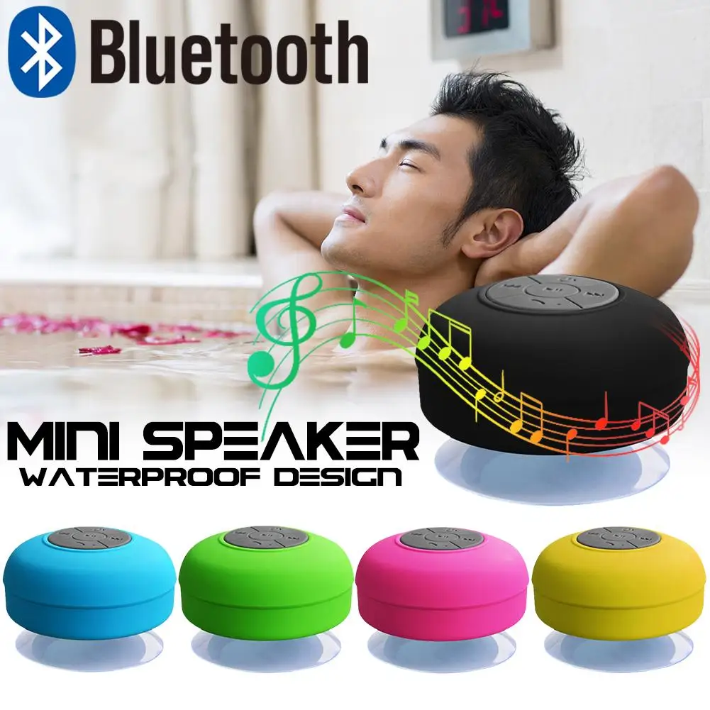 

Waterproof Bluetooth Speaker With Suction Cup Bathroom Shower Speaker Mini Portable Car Speaker Handsfree Music Sound