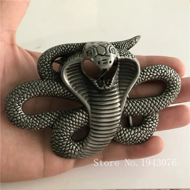 

Retail New Cool 3D Silver Cobra Cowboy Belt Buckles With Metal Woman Man Belt Head Jeans Jewelry accessories Fit 4cm Wide Belt