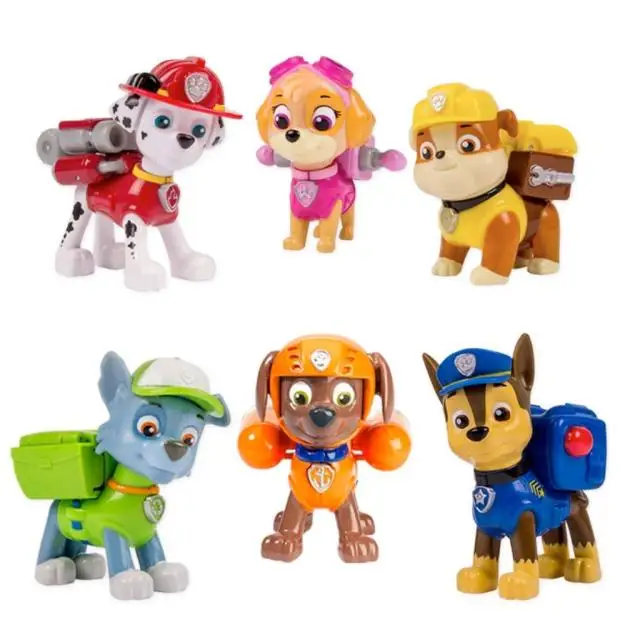 Genuine Paw Patrol Action Pack pups apollo,Marshal, Skye, Rubble chase zume rocky Rescue Team Figure children's toy original box
