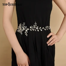 TOPQUEEN SH65 свадебные ленты горный хрусталь свадебный пояс-кушак Пояс для невесты Свадебные аксессуары цвета слоновой кости платья подружек невесты пояс