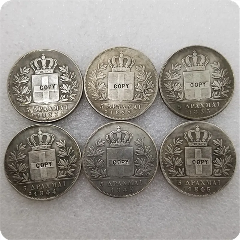 1833.1844.1845.1846 Greece 5 Drachmai Монета КОПИЯ памятные монеты-копия монеты медаль коллекционные монеты