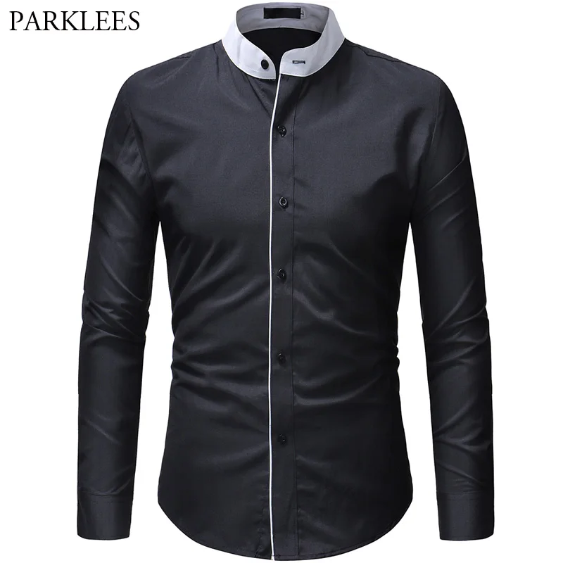 mandarin collar casual shirts