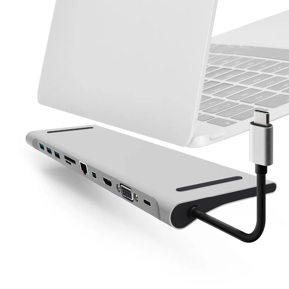 USB C док-станция для ноутбука несколько портов с HDMI/VGA/SD/TF/Mini DP/RJ45/USB 3,0/Аудио/type C данных и зарядки адаптер для Mac