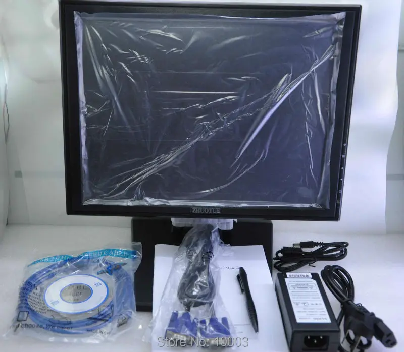 Гарантия 1 год 17 дюймов lcd TFT 4:3 1024*768 VGA DVI dc12v вход 4/5 провод USB RS232 резистивный сенсорный экран для pos-терминала