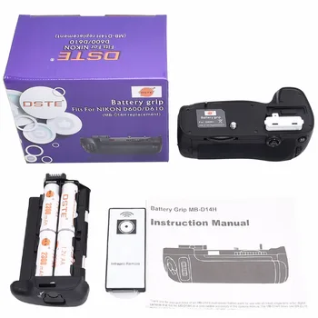 

DSTE MB-D14H Battery Grip with 6pcs Rechargeable Batteries NI-MH AA Battery for Nikon D610 D600 DSLR Camera